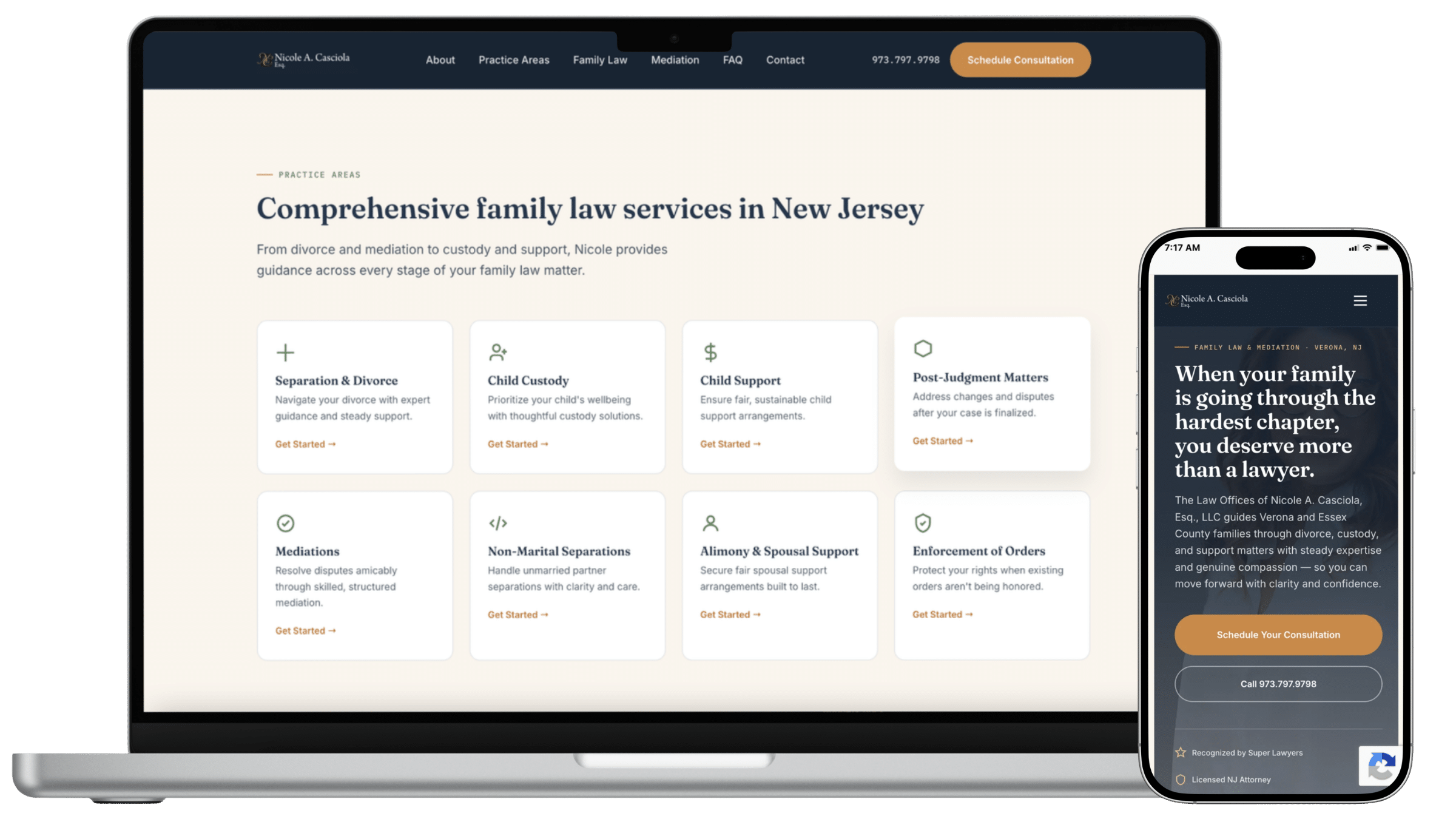Casciola Law website built by Sublyme Digital