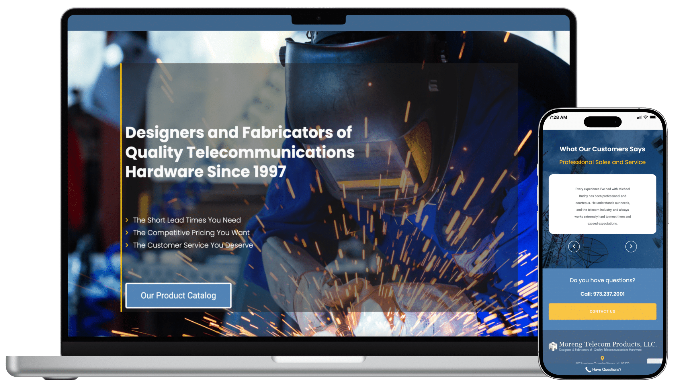 Moreng Telecom website built by Sublyme Digital