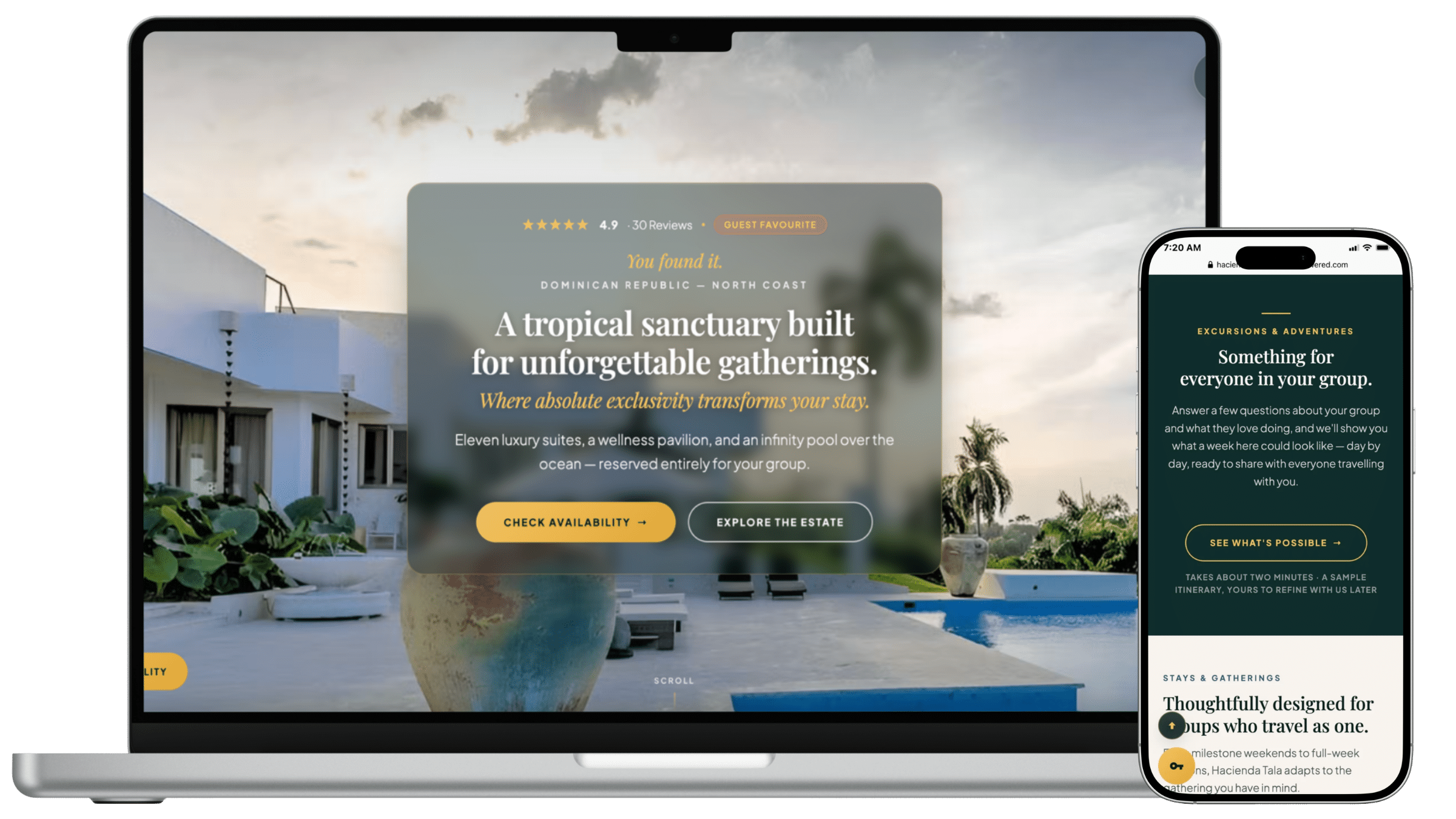 Hacienda Tala website built by Sublyme Digital
